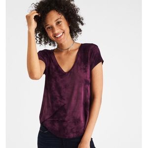 American Eagle Soft & Sexy V-Neck T-Shirt - Purple